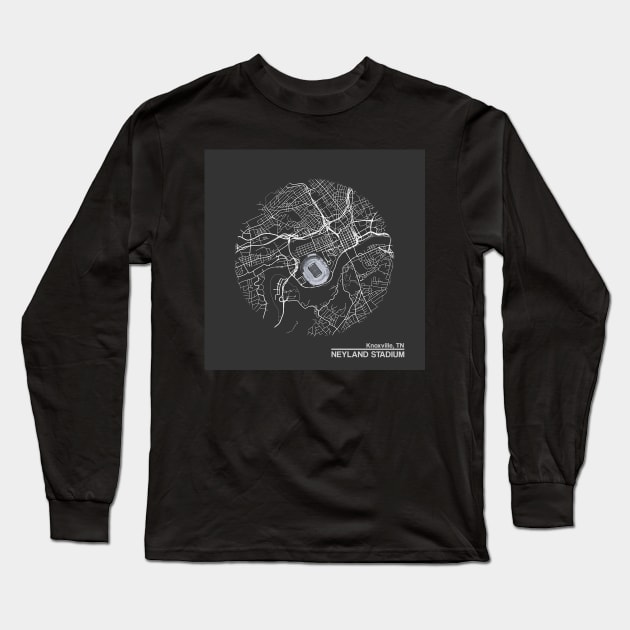 Neyland Stadium Map Long Sleeve T-Shirt by tysonstreet